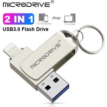 Microdrive 64GB.İphone Lightning ve Usb 3.0 USB Flash Bellek Otg Çift Giriş Sağlam Metal ve kaliteli