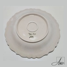 Aysun Hand Art Aysunhandart Ipek Desen Çerçeveli Merkezinde Hayat Ağacı Motifli El Yapımı Seramik Tabak