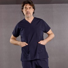 Çizgi Medikal Lacivert Doktor Hemşire Forması Medikal Forma Cerrahi Takım Ince Kumaş