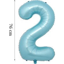 Tinky Winky Folyo Balon Rakam Helyum Balon Mavi Renk
