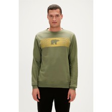 Bad Bear Fancy Crewneck Thyme Yeşil 3D Baskılı Erkek Sweatshirt