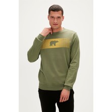 Bad Bear Fancy Crewneck Thyme Yeşil 3D Baskılı Erkek Sweatshirt