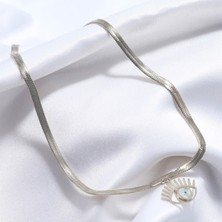 Stainless Steel Renkli Göz Motifli Çelik Kolye