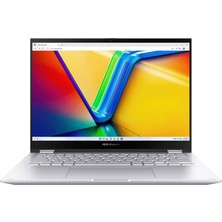 Asus Vivobook S 14 Flip TP3402VA-LZ187W Intel Core I5-1335U 16GB Ram 512GB SSD 14'' IPS Dokunmatik Kalemli W11 Home Taşınabilir Bilgisayar Snertech Çanta Hediye