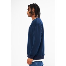 Mesfeno Erkek Sıfır Yaka Oversize 3 Iplik Sweatshirt