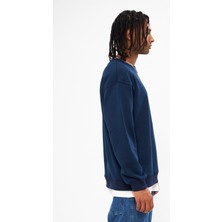 Mesfeno Erkek Sıfır Yaka Oversize 3 Iplik Sweatshirt