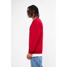 Mesfeno Erkek Sıfır Yaka Oversize 3 Iplik Sweatshirt