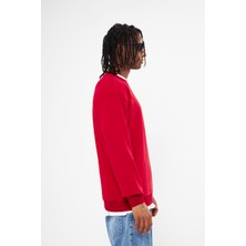 Mesfeno Erkek Sıfır Yaka Oversize 3 Iplik Sweatshirt