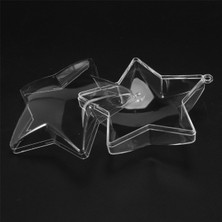 Humble 30 Takım 80MM Dıy Doldurulabilir Toplar Şeffaf Plastik Süsler Toplar Yılbaşı Ağacı Süsleme Biblo Parti Malzemeleri (Yıldız Şekli) (Yurt Dışından)