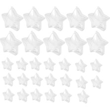 Humble 30 Takım 80MM Dıy Doldurulabilir Toplar Şeffaf Plastik Süsler Toplar Yılbaşı Ağacı Süsleme Biblo Parti Malzemeleri (Yıldız Şekli) (Yurt Dışından)