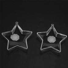 Humble 30 Takım 80MM Dıy Doldurulabilir Toplar Şeffaf Plastik Süsler Toplar Yılbaşı Ağacı Süsleme Biblo Parti Malzemeleri (Yıldız Şekli) (Yurt Dışından)