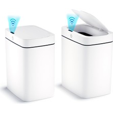 Humble 2 Paket Banyo Çöp Kovası Kapaklı, Akıllı Otomatik Temassız Çöp Kovası, Ince Hareket Sensörlü Su Geçirmez Çöp Kutusu (Yurt Dışından)