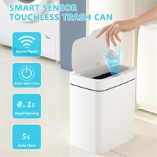 Humble 2 Paket Banyo Çöp Kovası Kapaklı, Akıllı Otomatik Temassız Çöp Kovası, Ince Hareket Sensörlü Su Geçirmez Çöp Kutusu (Yurt Dışından)