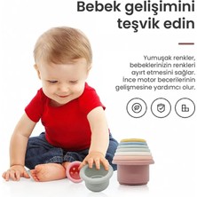 Silikon Kule Oyuncak - 7 Parça Istifleme Oyun Kulesi