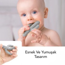 Meleni Baby Kaktüs Bebek Diş Kaşıyıcı - Bebek Diş Kaşıma Dişlik Gri