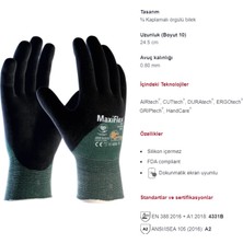 Atg Maxiflex Cut 34-8753 Kesilmeye Dayanıklı Iş Eldiveni