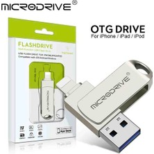 Microdrive 512GB.256GB.128GB.64GB.IPHONE Lightning ve USB 3.0 USB Flash Bellek Otg Çift Giriş Hızlı Sağlam