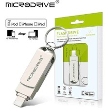 Microdrive 512GB.256GB.128GB.64GB.IPHONE Lightning ve USB 3.0 USB Flash Bellek Otg Çift Giriş Hızlı Sağlam