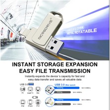 Microdrive 512GB.256GB.128GB.64GB.IPHONE Lightning ve USB 3.0 USB Flash Bellek Otg Çift Giriş Hızlı Sağlam