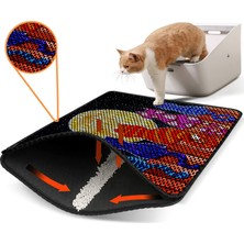 Eryatex Elekli Tuvalet Önü Kedi Kumu Paspası Renkli Desenli Elekli Kedi Tuvalet Önü Kum Toparlayıcı Paspas