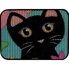 Eryatex Elekli Tuvalet Önü Kedi Kumu Paspası Renkli Desenli Elekli Kedi Tuvalet Önü Kum Toparlayıcı Paspas