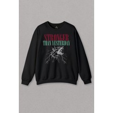 So Cool Unisex Sweatshirt Stronger Than Yesterday Dünden Daha Güçlü Dog Typo Köpek Baskılı Sweat