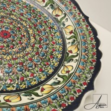 Aysun Hand Art Aysunhandart Çerçevesi Samur Lale Desen Merkezi Ipek Desenli El Yapımı Seramik Tabak