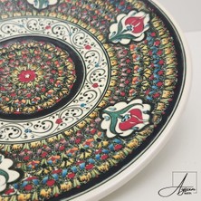 Aysun Hand Art Aysunhandart Ipek Desen ve Osmanlı Lale Motifleri Iç Içe Modellenmiş El Yapımı Seramik Tabak