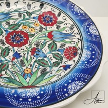 Aysun Hand Art Aysunhandart Çerçevesi Pompa Çalışmalı Merkezi Samur Osmanlı Motifli El Yapımı Seramik Tabak