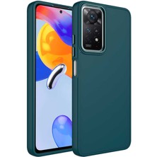 Zipax Xiaomi Redmi Note 11 Kılıf Metal Çerçeve ve Buton Tasarımlı Silikon Zipax-Zr-Luna