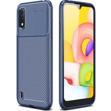 Zipax Samsung Galaxy A01 Kılıf Karbon Görünümlü Silikon Zipax-Zr-Negro