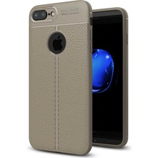 Zipax Apple iPhone 8 Plus Kılıf Deri Görünümlü Silikon Zipax-Zr-Niss