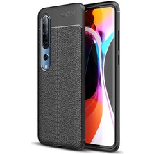 Zipax Xiaomi Mi 10 Kılıf Deri Görünümlü Silikon Zipax-Zr-Niss