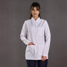 Çizgi Medikal Kadın Hakim Yaka Laboratuvar Önlüğü Alpaka Kumaş