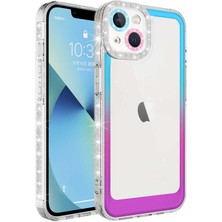 Zipax Apple iPhone 14 Plus Kılıf Simli ve Renk Geçişli Kapak Zipax-Zr-Park