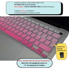 McStorey Macbook Air M1 Klavye Kılıfı 13 inç Rusça Harf Baskı A2179 A2337 ile Uyumlu Pembe Gradient