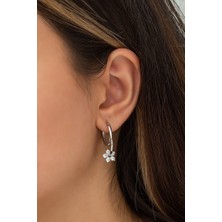 Sunshine 925 Ayar Gümüş Çiçekli Trend Küpe