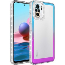 Zipax Xiaomi Redmi Note 10S Kılıf Simli ve Renk Geçişli Kapak Zipax-Zr-Park