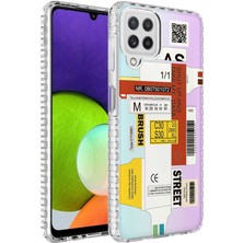 Zipax Samsung Galaxy A22 4g Kılıf Airbag Kenarlı Renkli Desenli Silikon Elegans Kapak