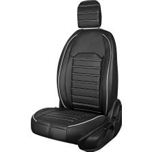 Asya seat Cordoba Uyumlu Deri Oto Koltuk Kılıfı Ön-Arka Tam Set Aysa Series (Siyah-Beyaz)