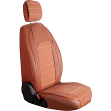 Asya seat Leon Uyumlu Deri Oto Koltuk Kılıfı Ön-Arka Tam Set Aysa Series (Tarçın)