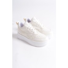 Ramer Alessi Bağcıklı Ortopedik Taban Kadın Sneaker Ayakkabı Bt Kırık Beyaz