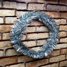 Kuzey Oyuncak Vıp 5 Metre Parlak Metalik Gümüş Çam Dalı Gümüş Yılbaşı Garlandı Gümüş Garland Gümüş Noel Ağacı Dalı