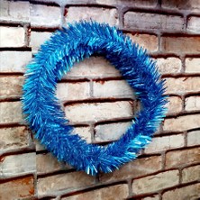 Kuzey Oyuncak Pilli Gün Işığı LED Işıklı Garland 5 Metre Işıklı Parlak Metalik Mavi Çam Dalı Işıklı Mavi Garland