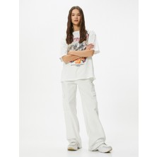 Koton Baskılı  Tişört Kısa Kollu Bisiklet Yaka Rahat Kalıp Pamuklu