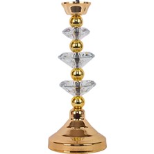 dekovien Gold Renk Kadife Abajur Gold Ponpon Kristal Ayak Gold Kaplama Vintage AB10141