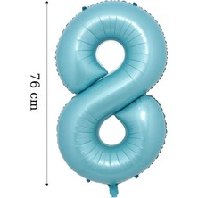Tinky Winky Folyo Balon Rakam Helyum Balon Mavi Renk
