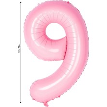 Tinky Winky Folyo Balon Rakam Helyum Balon 76  cm  Pembe Renk