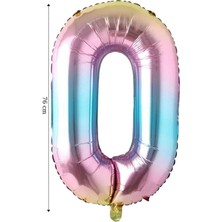 Folyo Balon Rakam Helyum 76  cm  Balon Gökkuşağı