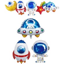 Tinky Winky Uzay Galaksi Temalı Folyo Balon Set ^4 Adet Büyük Boy